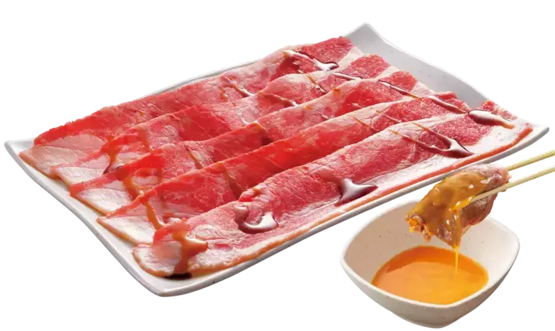 2. 炙りすき焼カルビ 1枚目