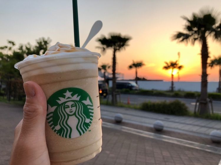 #スタバ #キャラメル #夕陽