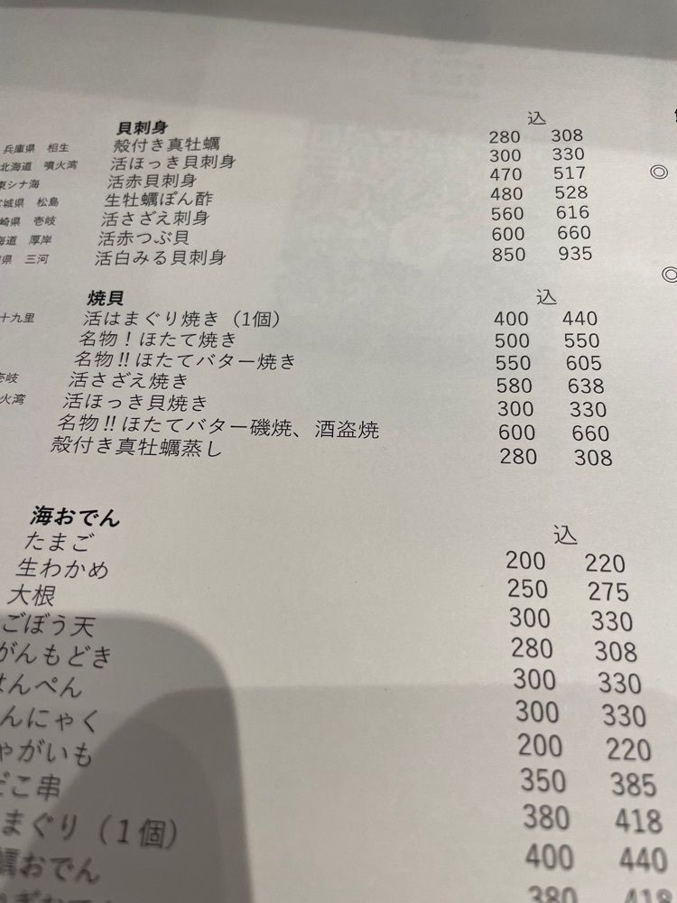 iccyan777さんが投稿した貝 刺身専門店 しらはらに関する口コミの画像
