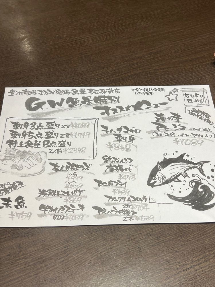 🤎アイヒンまま🤎さんが投稿したさかな酒場 魚星 葛西駅前店に関する口コミの画像