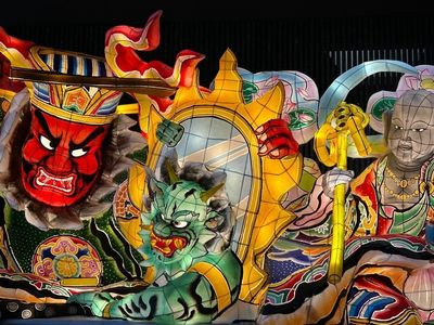 津軽ねぶた 壁画 日本画 額縁 穐元鴻生・津軽凧絵・ねぶた絵・額縁・壁飾り・インテリア・No