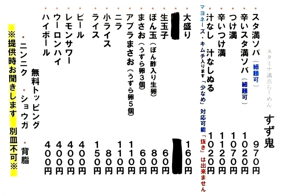 満腹次郎0843さんが投稿した元祖スタミナ満点らーめん すず鬼（スズキ）に関する口コミの画像