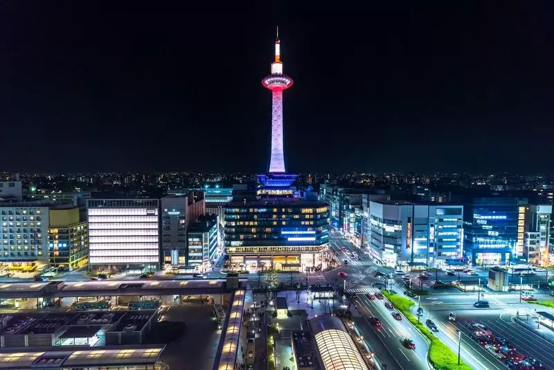 地上100メートルから見下ろす京都の夜景 1枚目