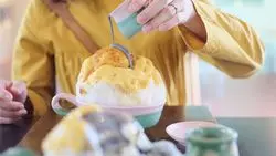 【沖縄カフェ】可愛いやちむんと自家製シロップかき氷♡