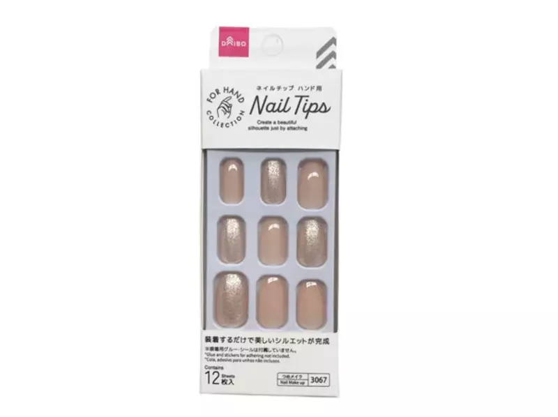 ネイルチップ（ハンド、ラメピュアベージュ） 1枚目
