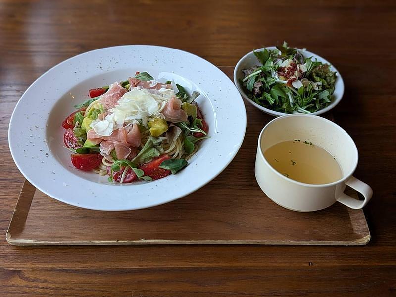【茨城・常総】あすなろダイニング＆里カフェ！平日ランチにサラダビュッフェ＋有機豆コーヒーが付く — 大自然の中で楽しむ夏の冷製パスタとチェリーパフェの画像