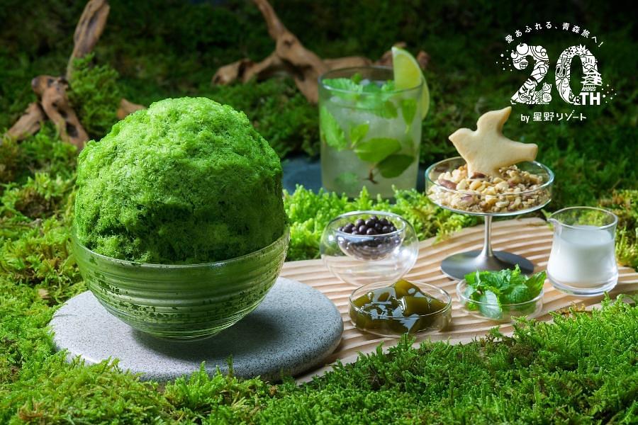 【奥入瀬渓流ホテル】食べられるこけ玉が新登場！知的好奇心を刺激するかき氷「おいらせこけ玉氷」の画像