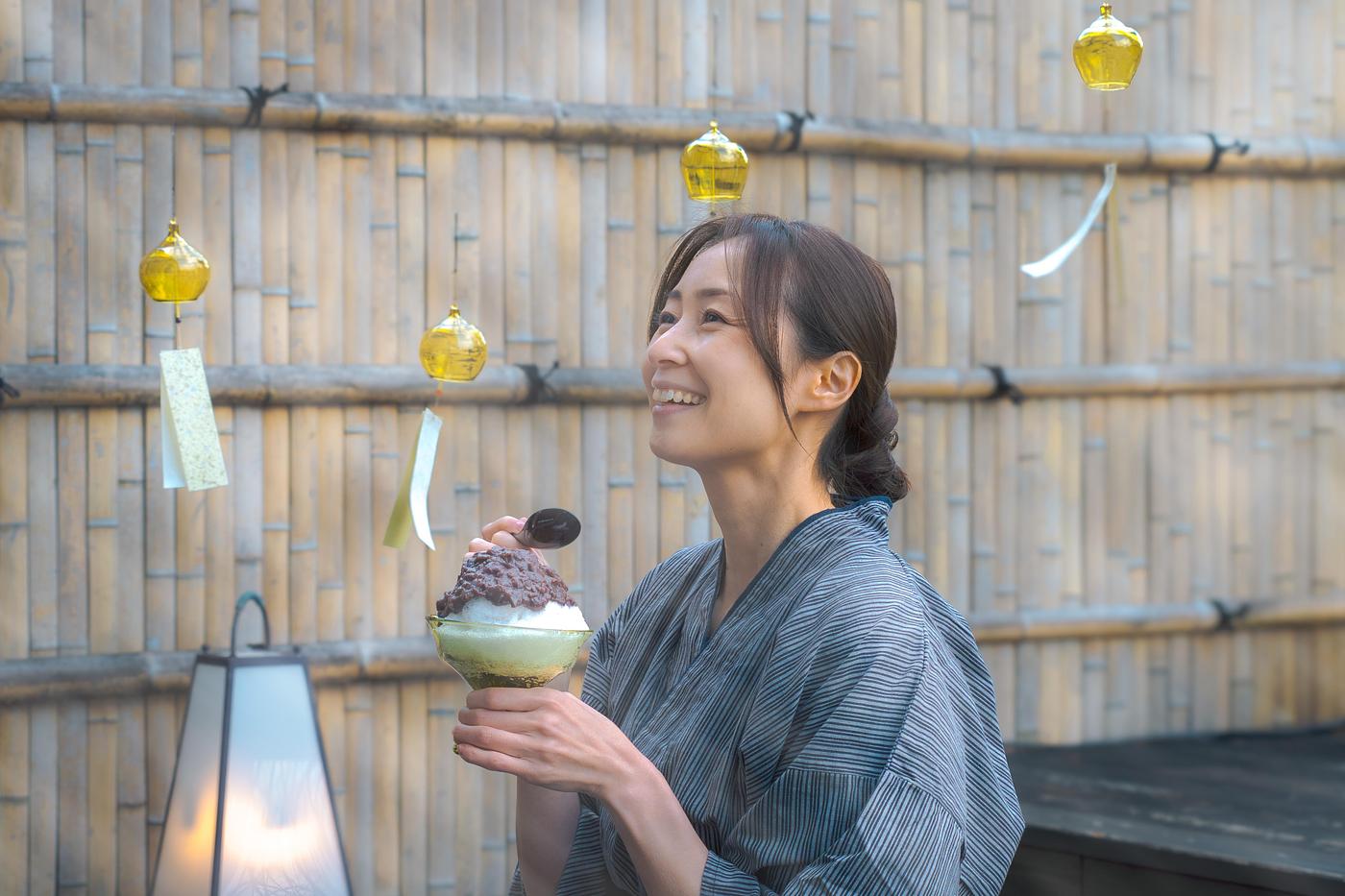 【界 秋保】名店「さいち」の餡とコラボ！渓流を望むかき氷「さいちのおはぎ氷」誕生の画像